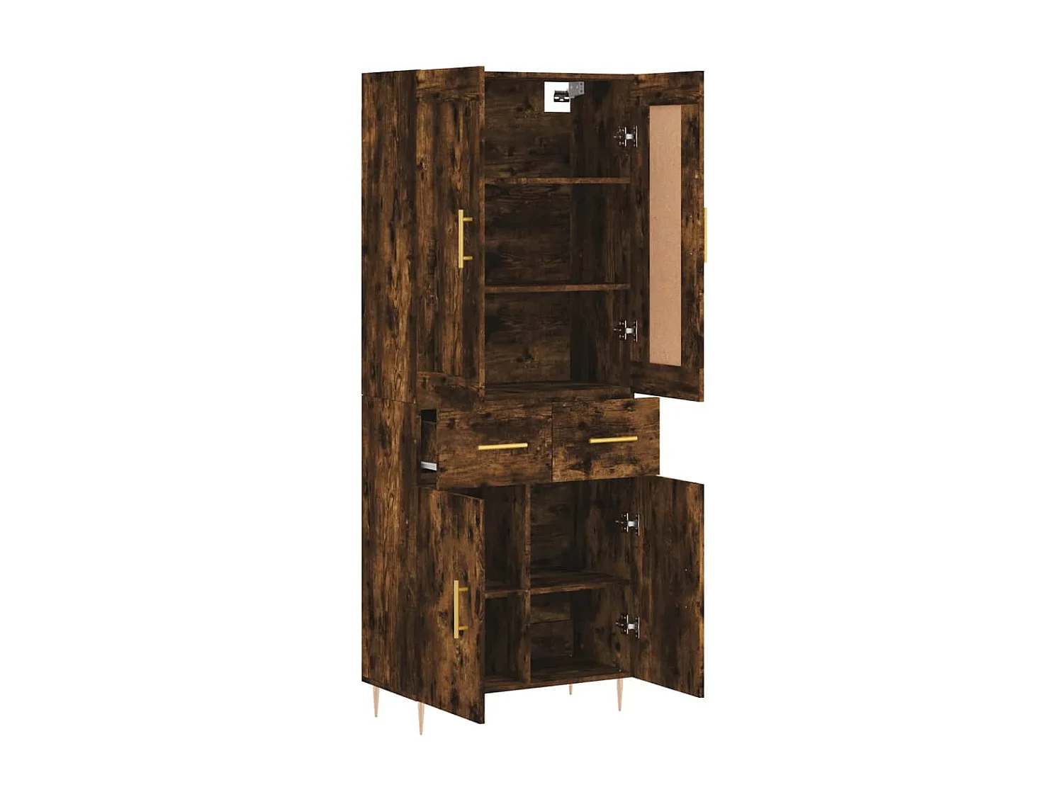 Credenza alta Rovere affumicato 69,5x34x180 cm MDF