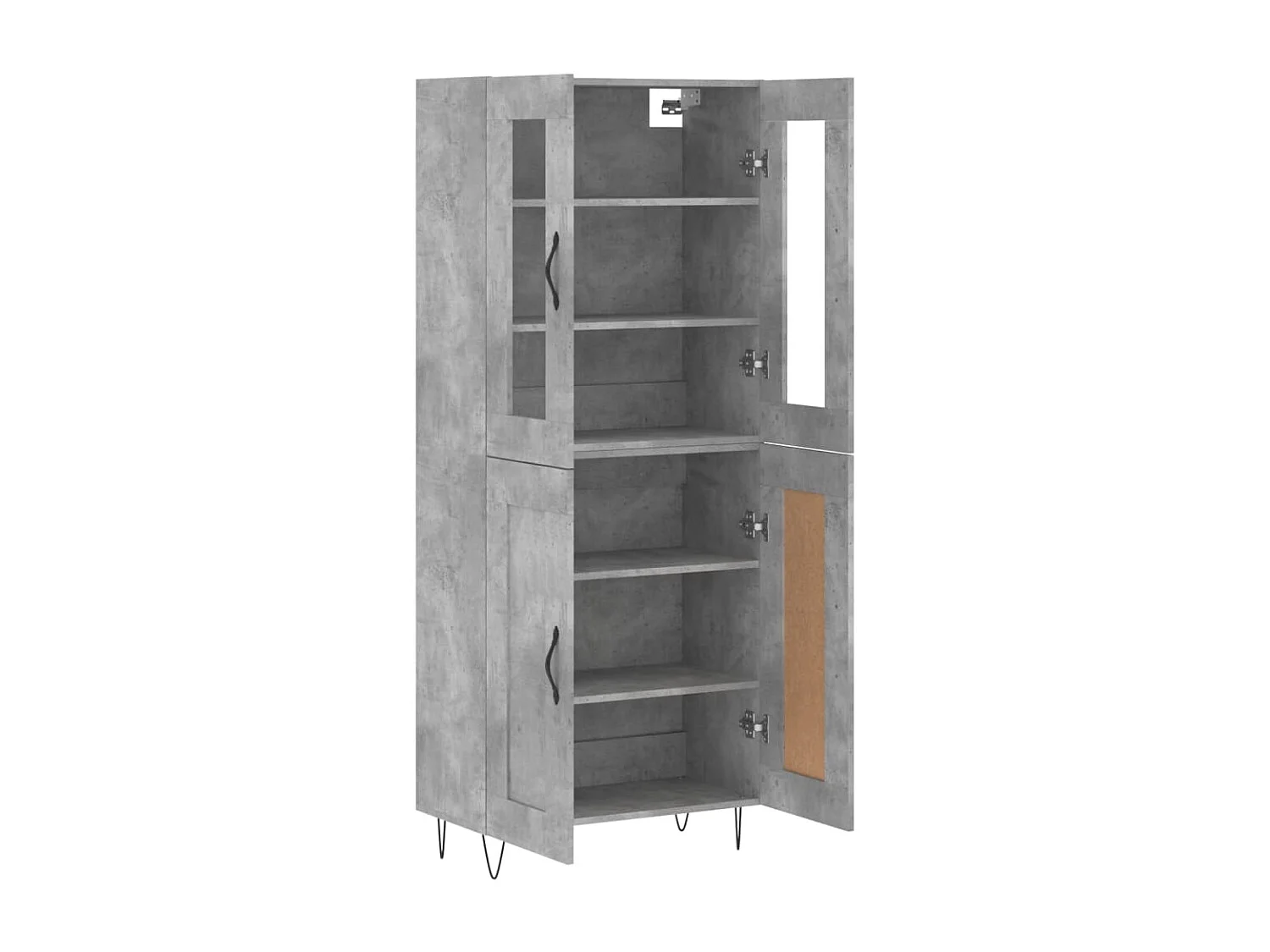 Aparador alto Gris hormigón 69,5x34x180 cm Madera contrachapada