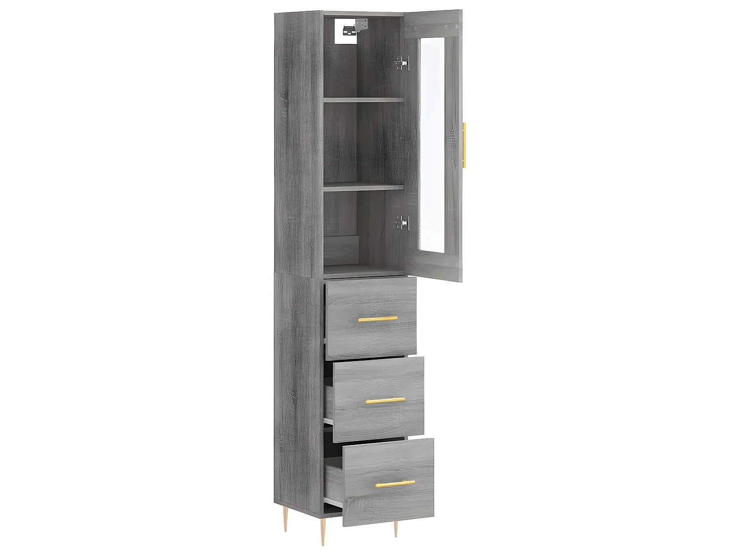 Buffet haut Sonoma gris 34,5x34x180 cm Bois d'ingénierie