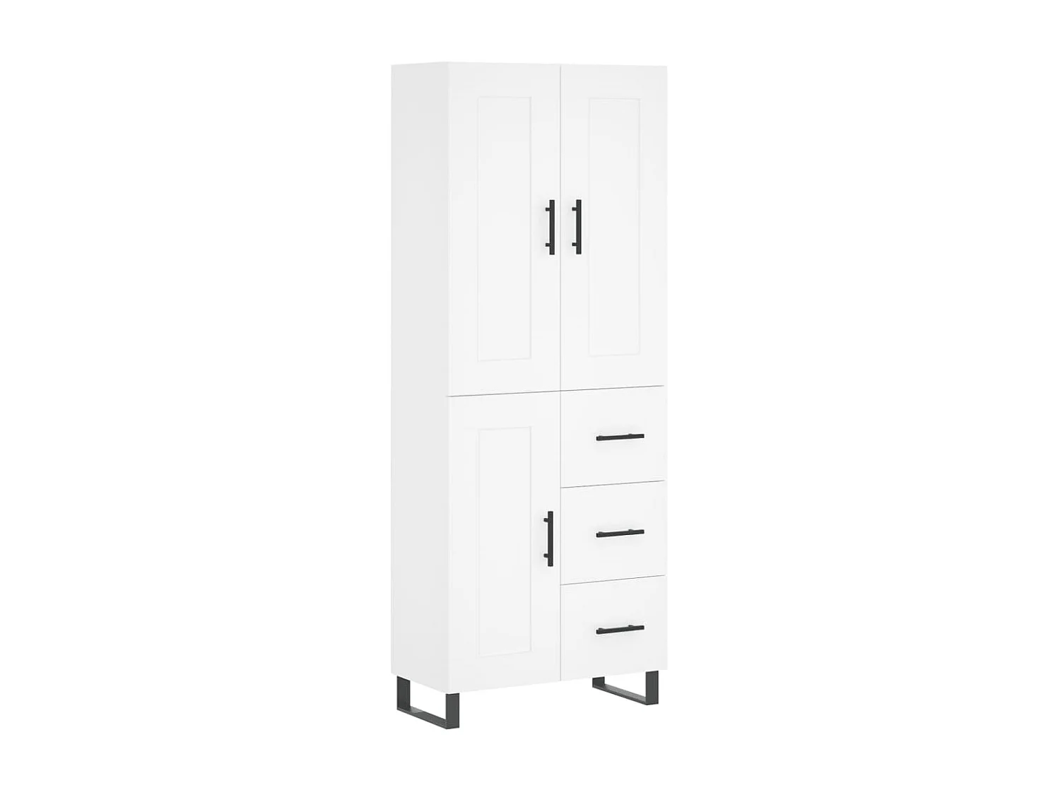 Aparador alto Blanco 69,5x34x180 cm Madera contrachapada