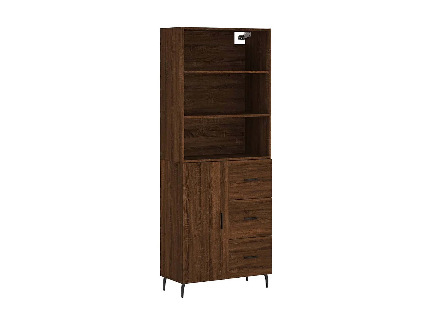 Buffet haut Chêne marron 69,5x34x180 cm Bois d'ingénierie