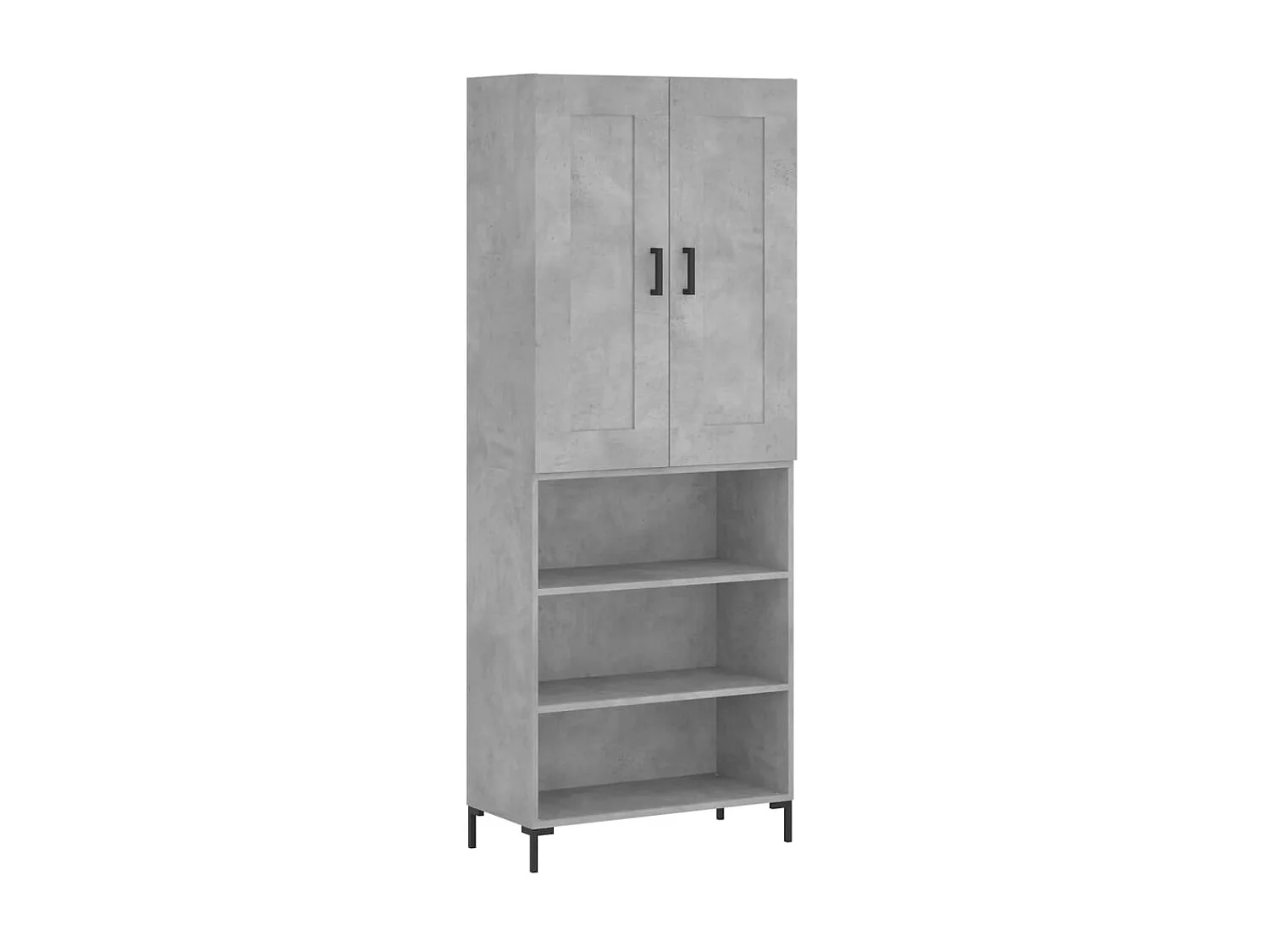 Aparador alto Gris hormigón 69,5x34x180 cm Madera contrachapada