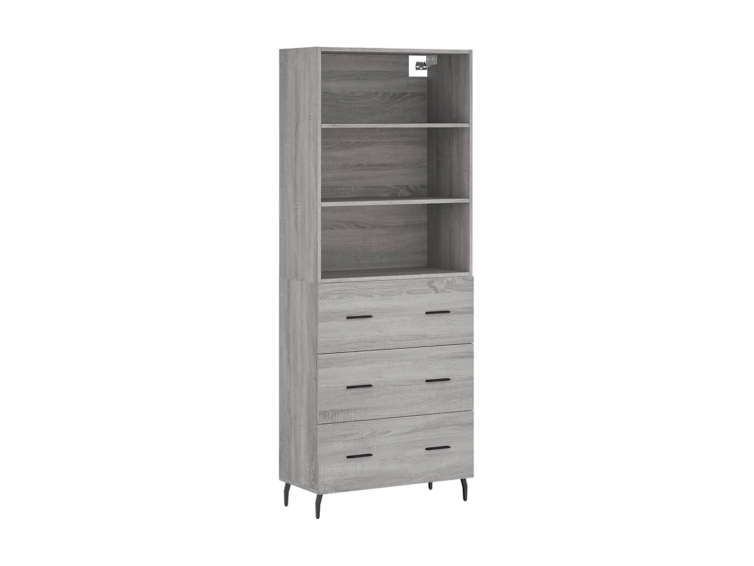 Credenza alta Sonoma grigia 69,5x34x180 cm MDF