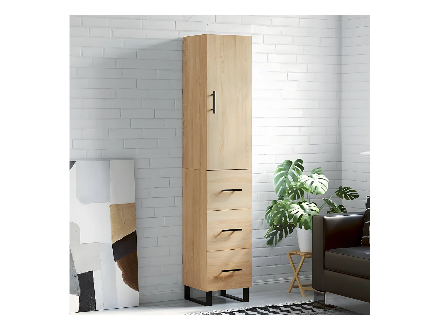 Credenza alta Rovere Sonoma 34,5x34x180 cm MDF