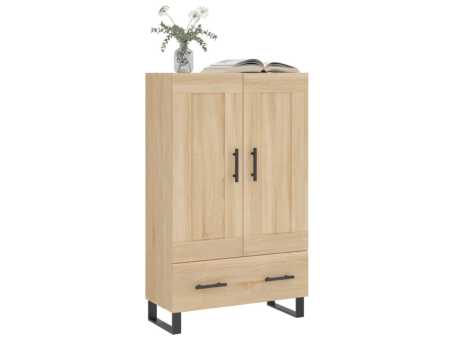 Buffet haut chêne sonoma 69,5x31x115 cm bois d'ingénierie