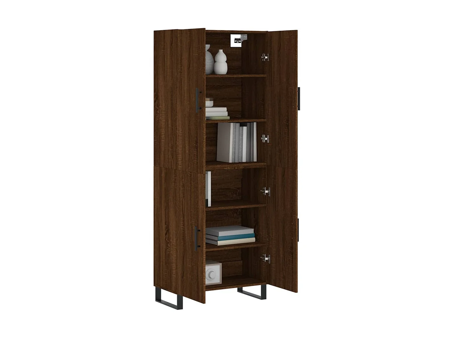 Buffet haut Chêne marron 69,5x34x180 cm Bois d'ingénierie