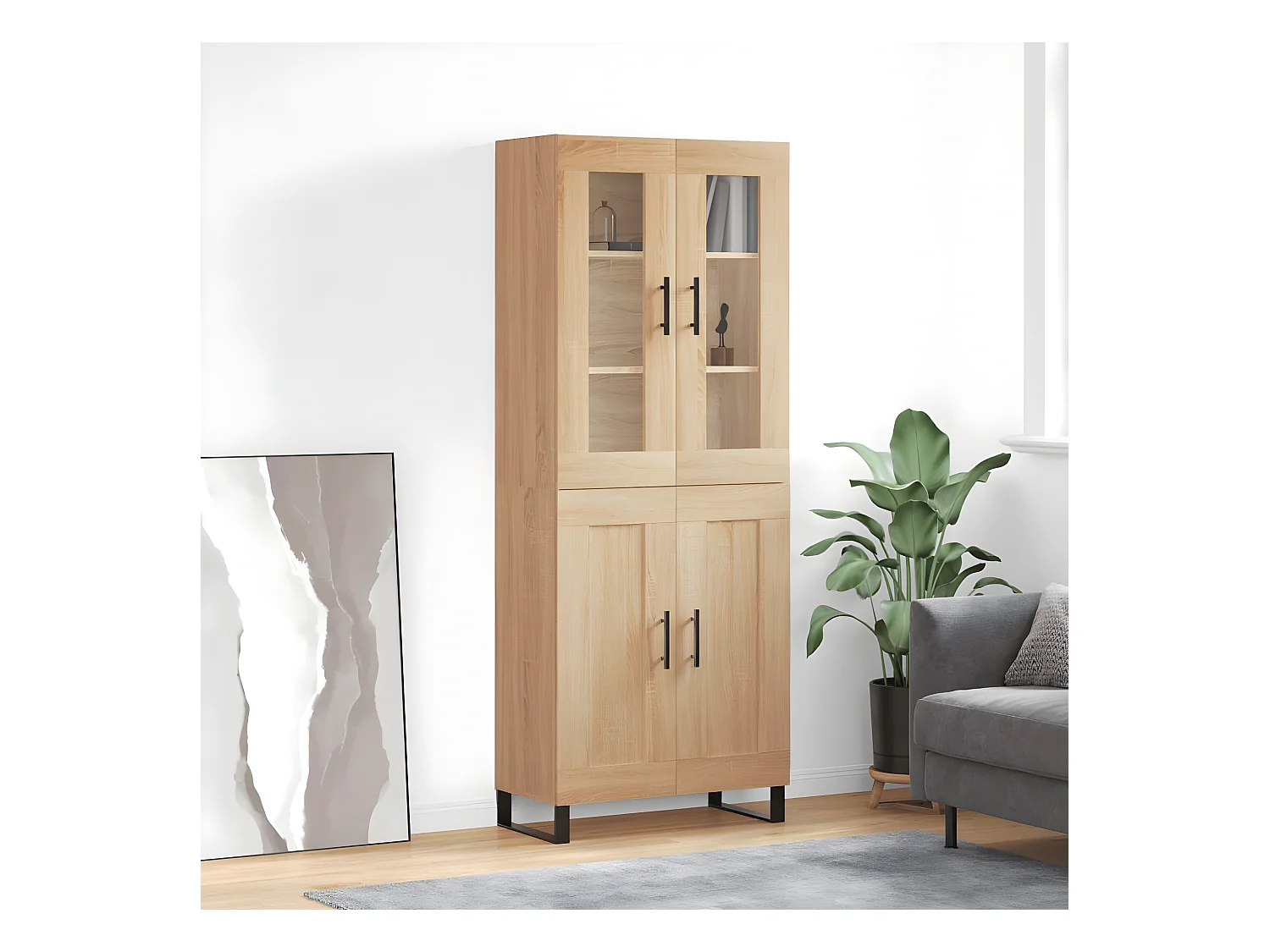Credenza alta Rovere Sonoma 69,5x34x180 cm MDF