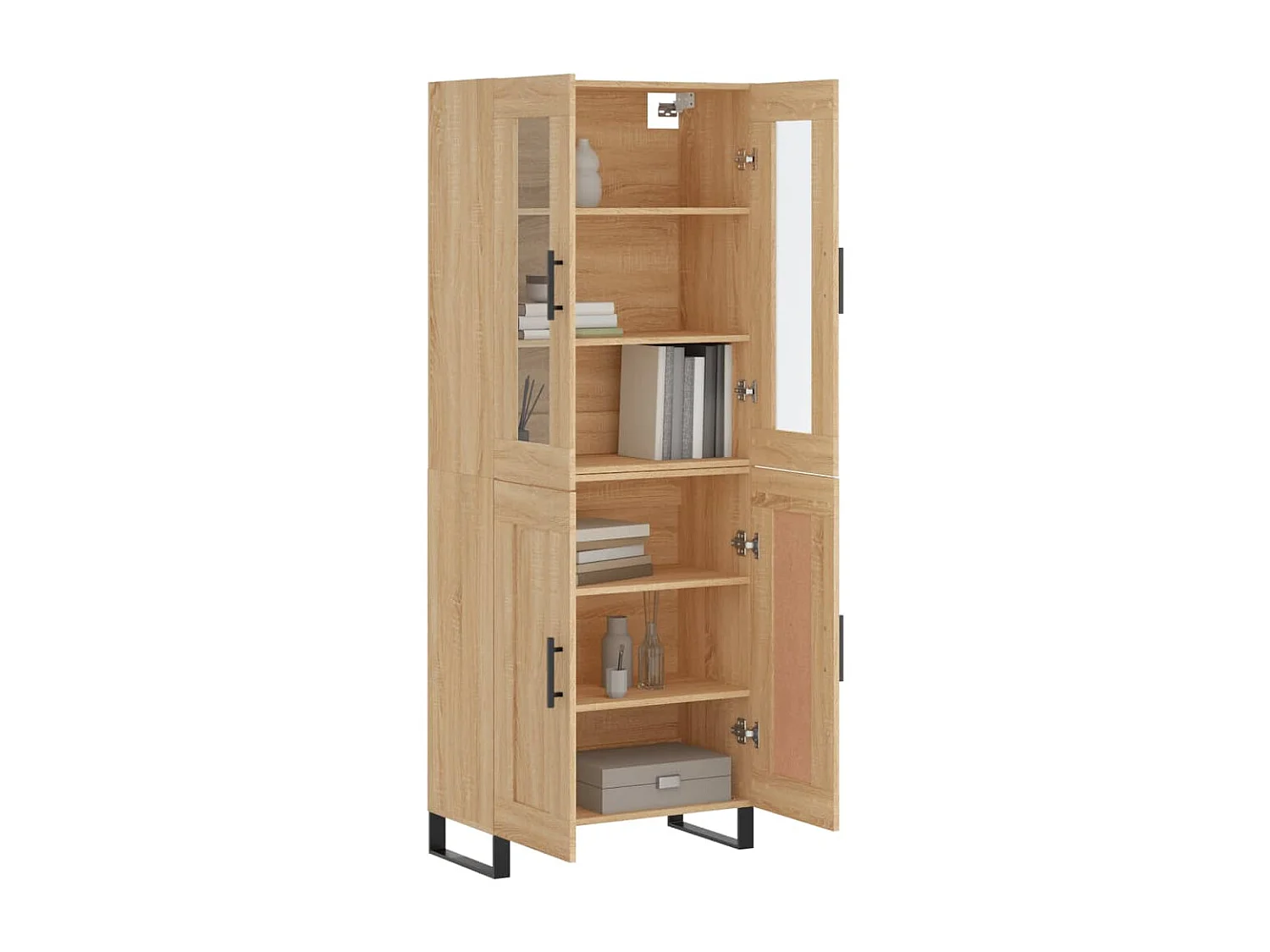 Aparador alto roble Sonoma 69,5x34x180 cm Madera contrachapada