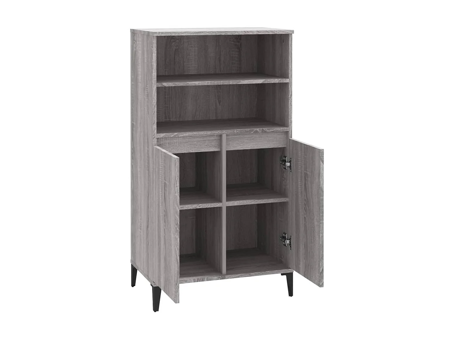 Aparador alto Sonoma gris 60x36x110 cm madera contrachapada