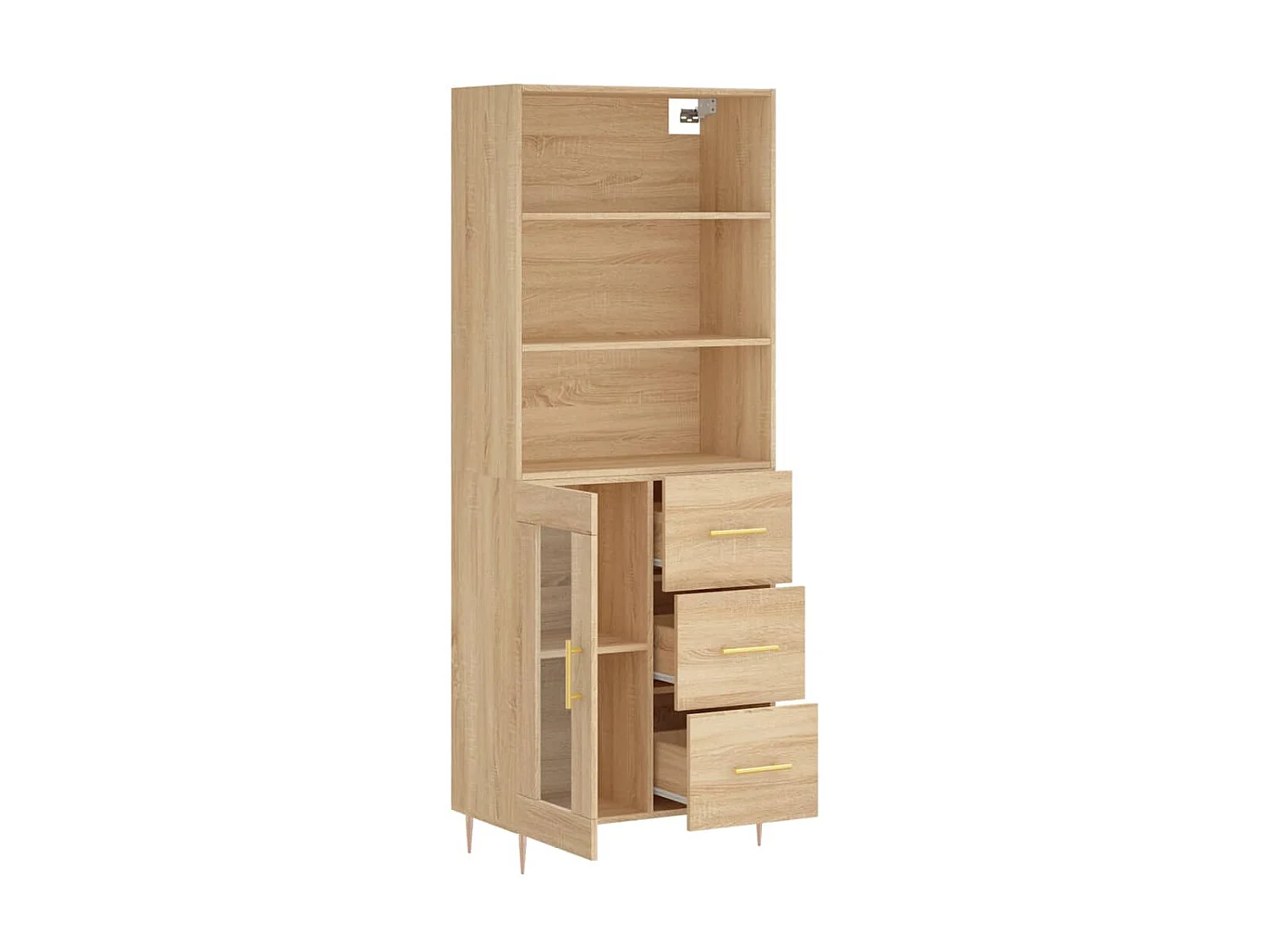 Buffet haut Chêne sonoma 69,5x34x180 cm Bois d'ingénierie