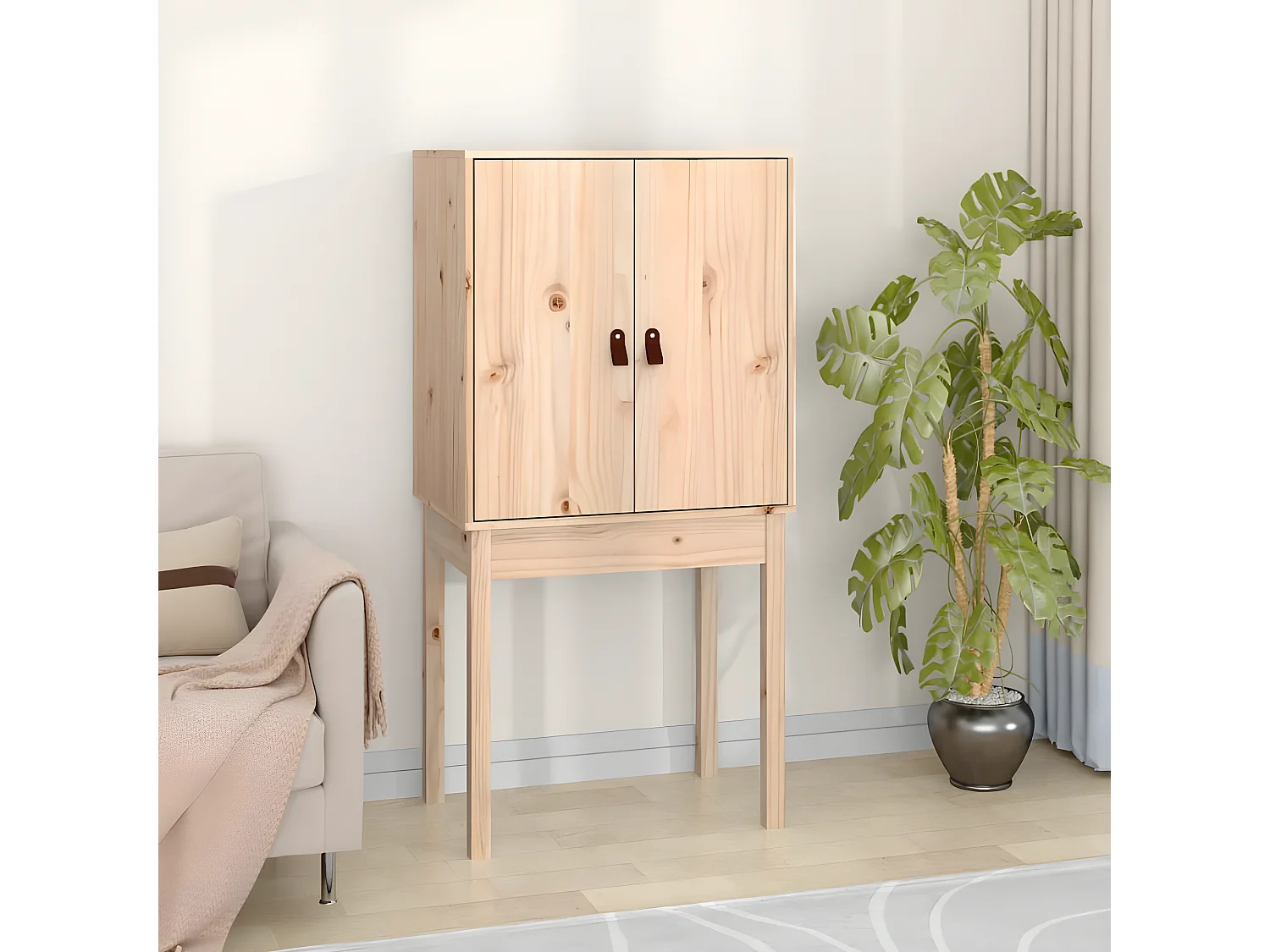 Credenza alta 60x40x120 cm Legno di pino massiccio