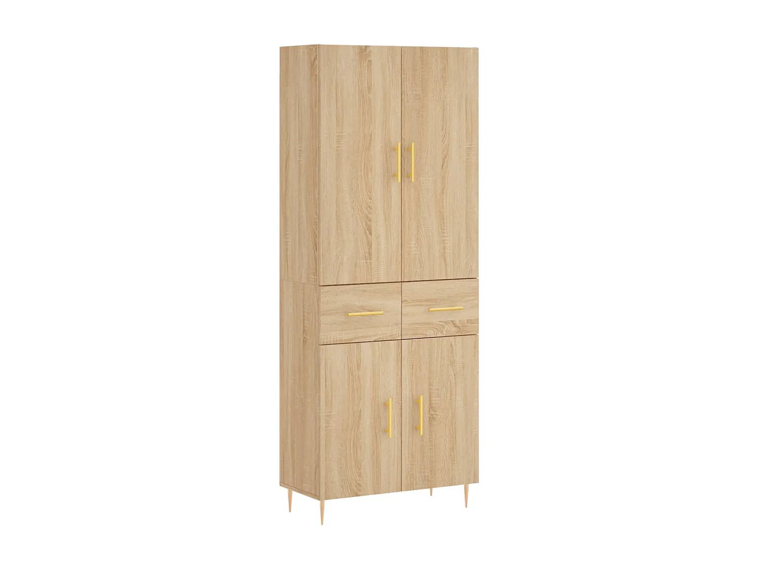Aparador alto roble Sonoma 69,5x34x180 cm Madera contrachapada