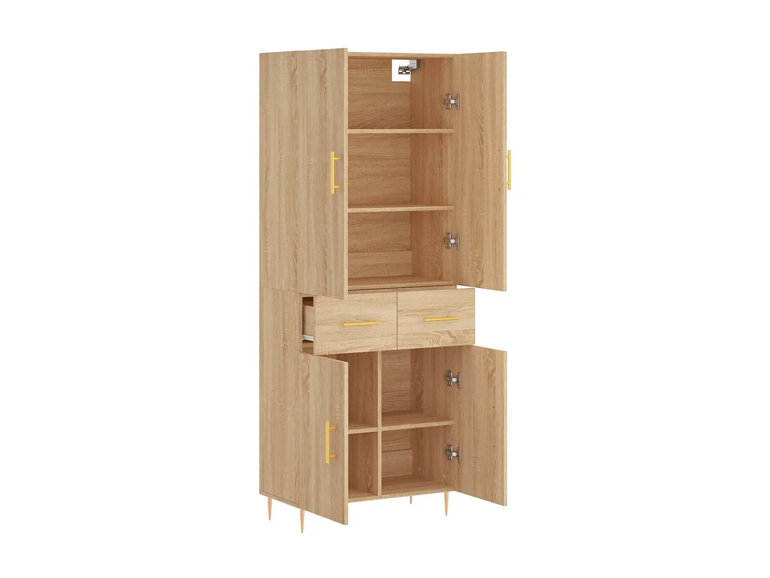 Aparador alto roble Sonoma 69,5x34x180 cm Madera contrachapada