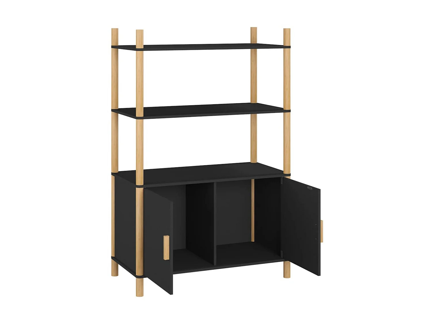 Buffet haut Noir 80x40x121 cm Bois d'ingénierie
