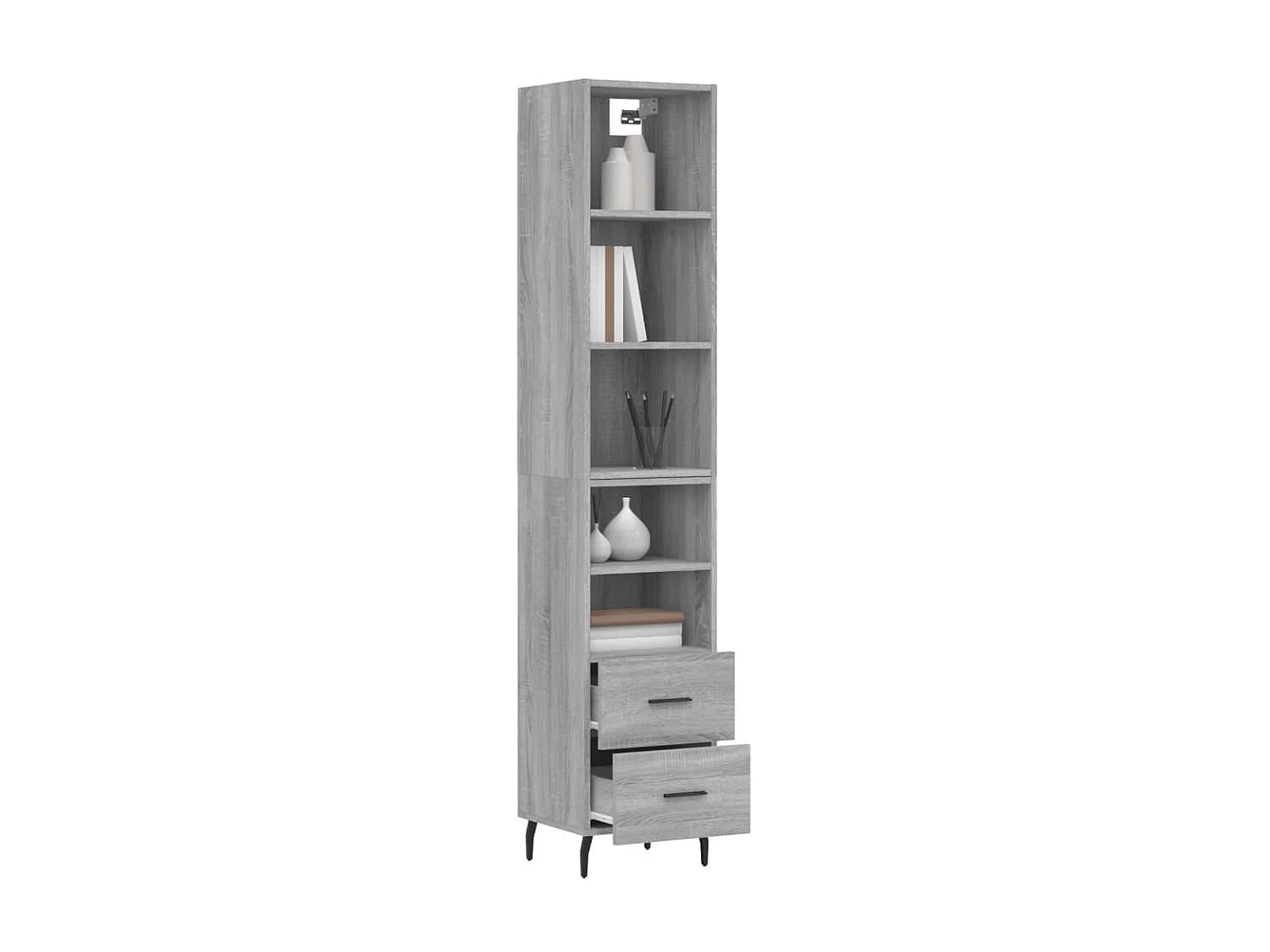 Buffet haut Sonoma gris 34,5x34x180 cm Bois d'ingénierie