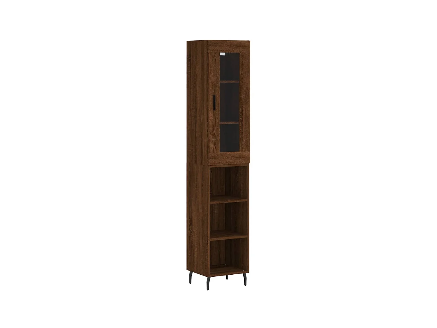 Hoog dressoir Bruin eiken 34,5x34x180 cm Bewerkt hout