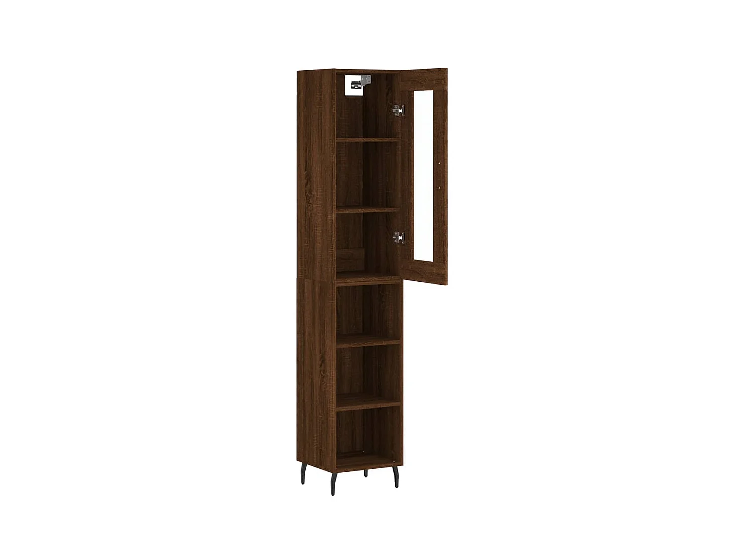 Hoog dressoir Bruin eiken 34,5x34x180 cm Bewerkt hout