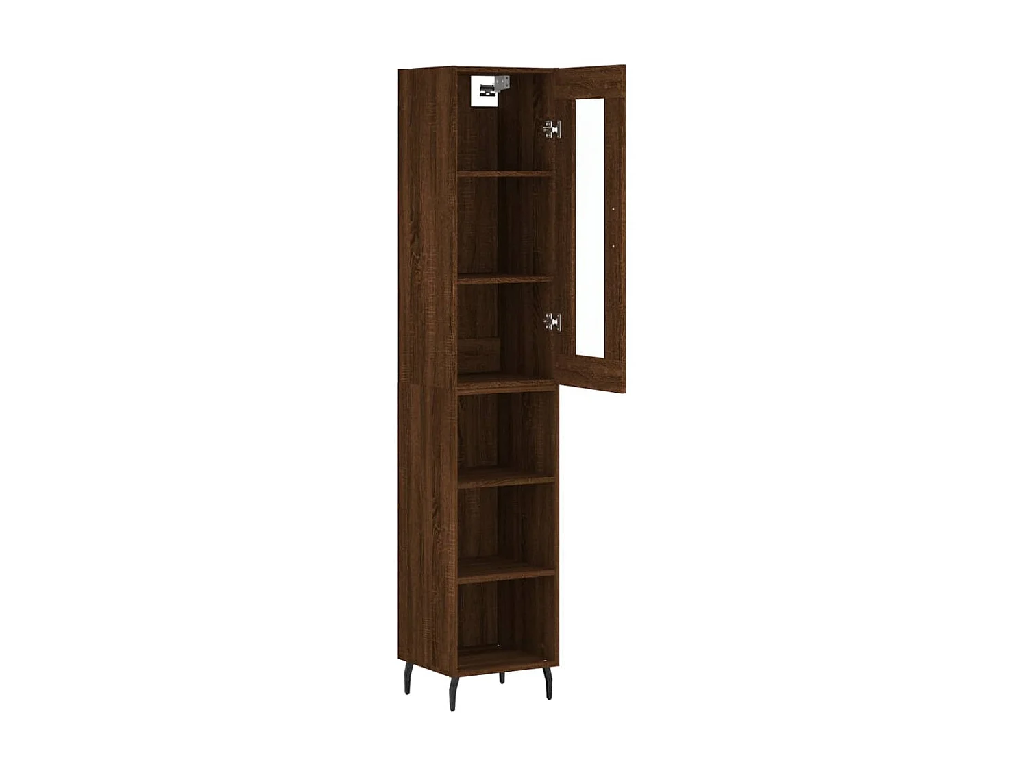 Hoog dressoir Bruin eiken 34,5x34x180 cm Bewerkt hout