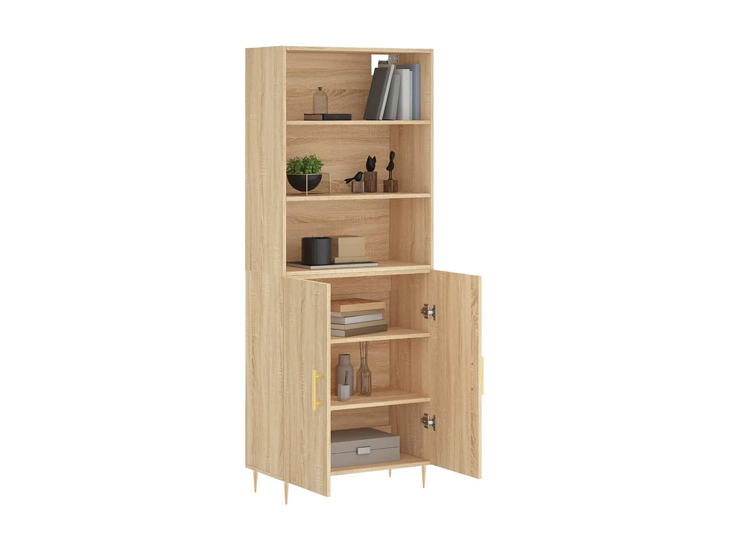 Hohes Sideboard Sonoma-Eiche 69,5x34x180 cm Holzwerkstoff