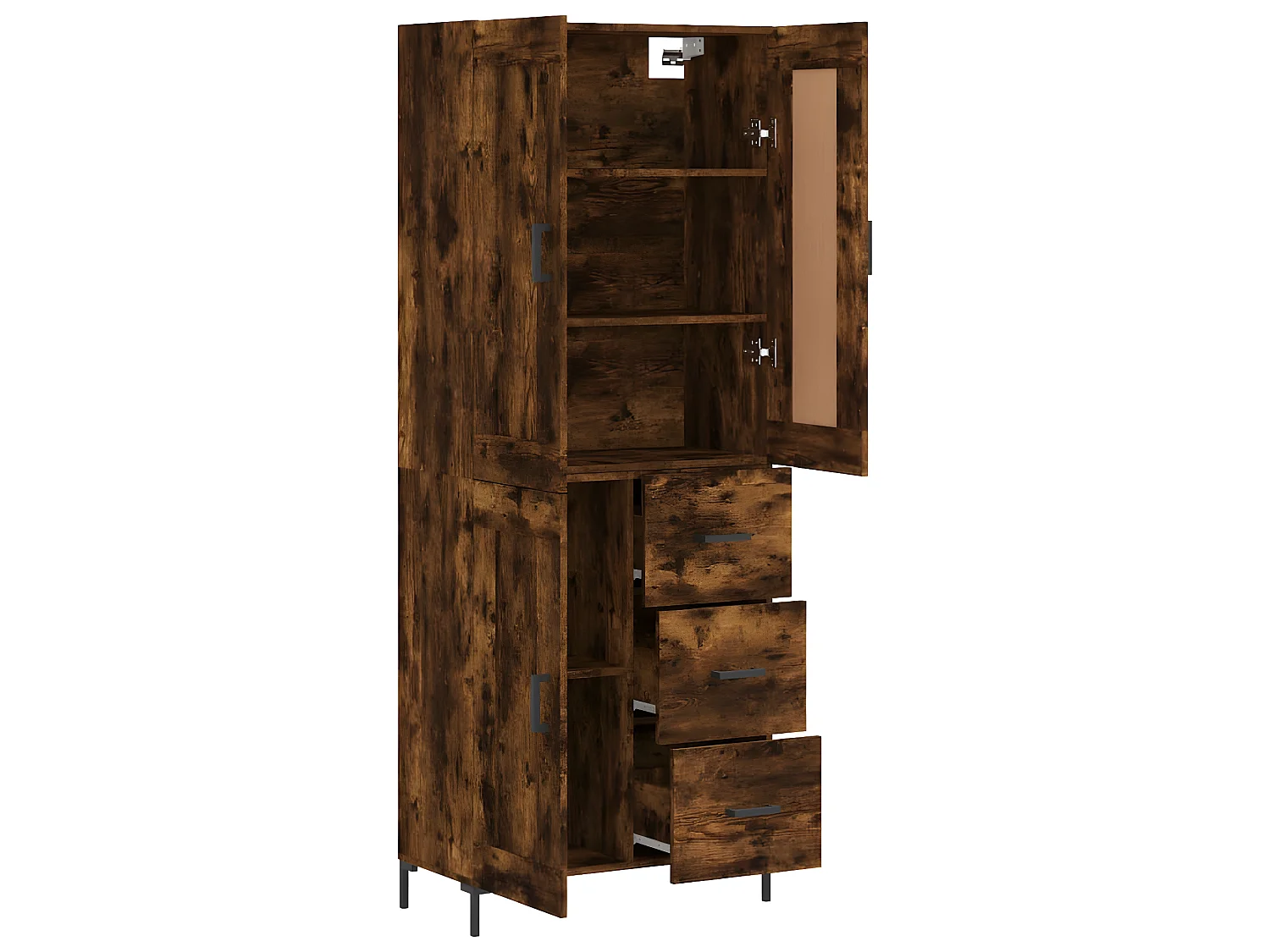 Credenza alta Rovere affumicato 69,5x34x180 cm MDF