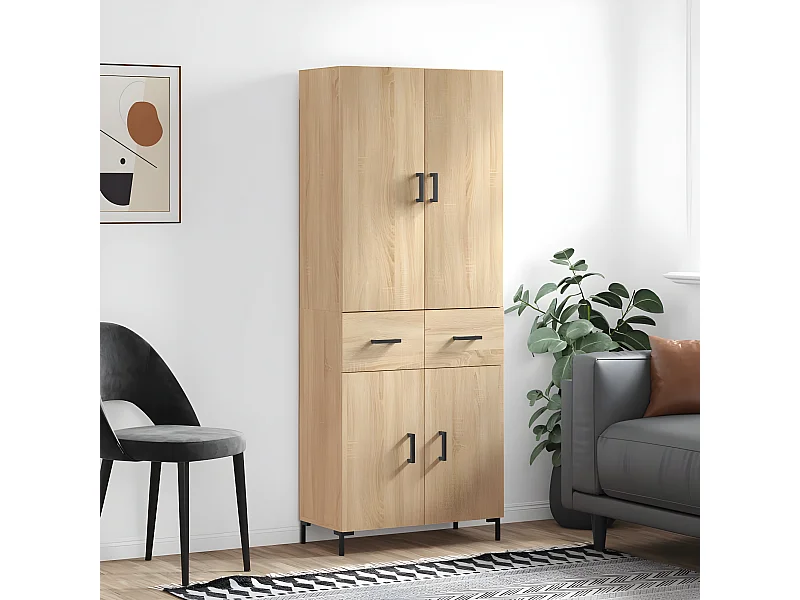 Credenza alta Rovere Sonoma 69,5x34x180 cm MDF