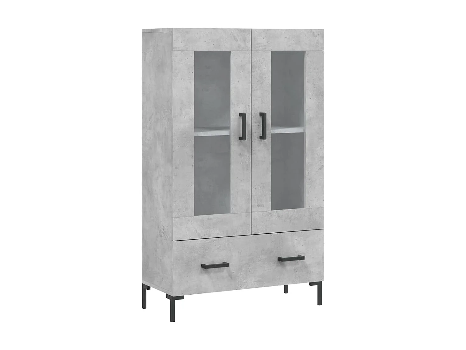 Credenza alta grigio cemento 69,5x31x115 cm in derivati del legno
