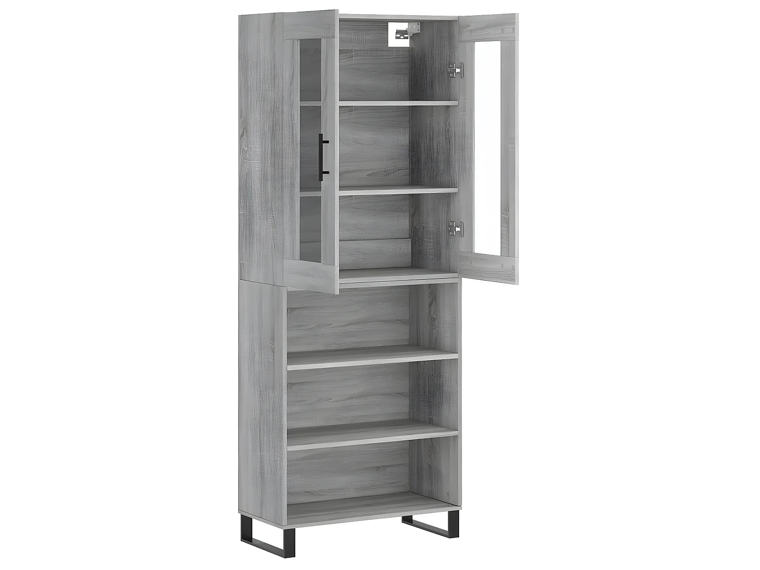 Credenza alta Sonoma grigia 69,5x34x180 cm MDF