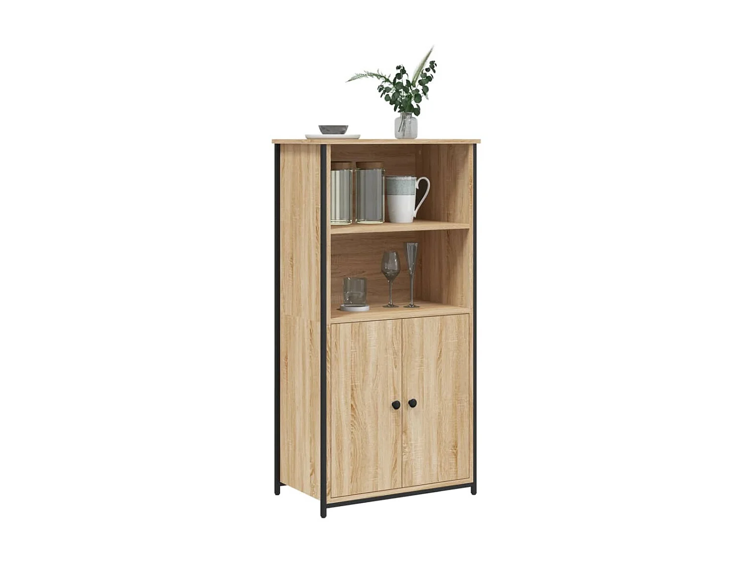 Buffet haut chêne sonoma 62x36x121,5 cm bois d'ingénierie