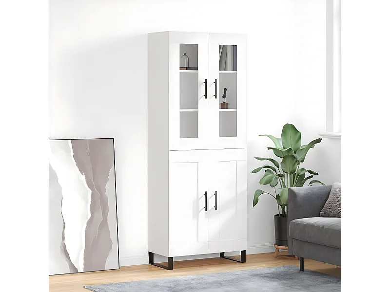 Credenza alta Bianca 69,5x34x180 cm MDF