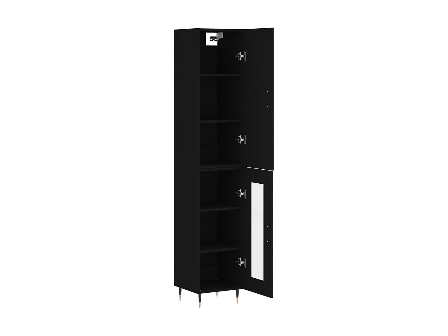 Buffet haut Noir 34,5x34x180 cm Bois d'ingénierie