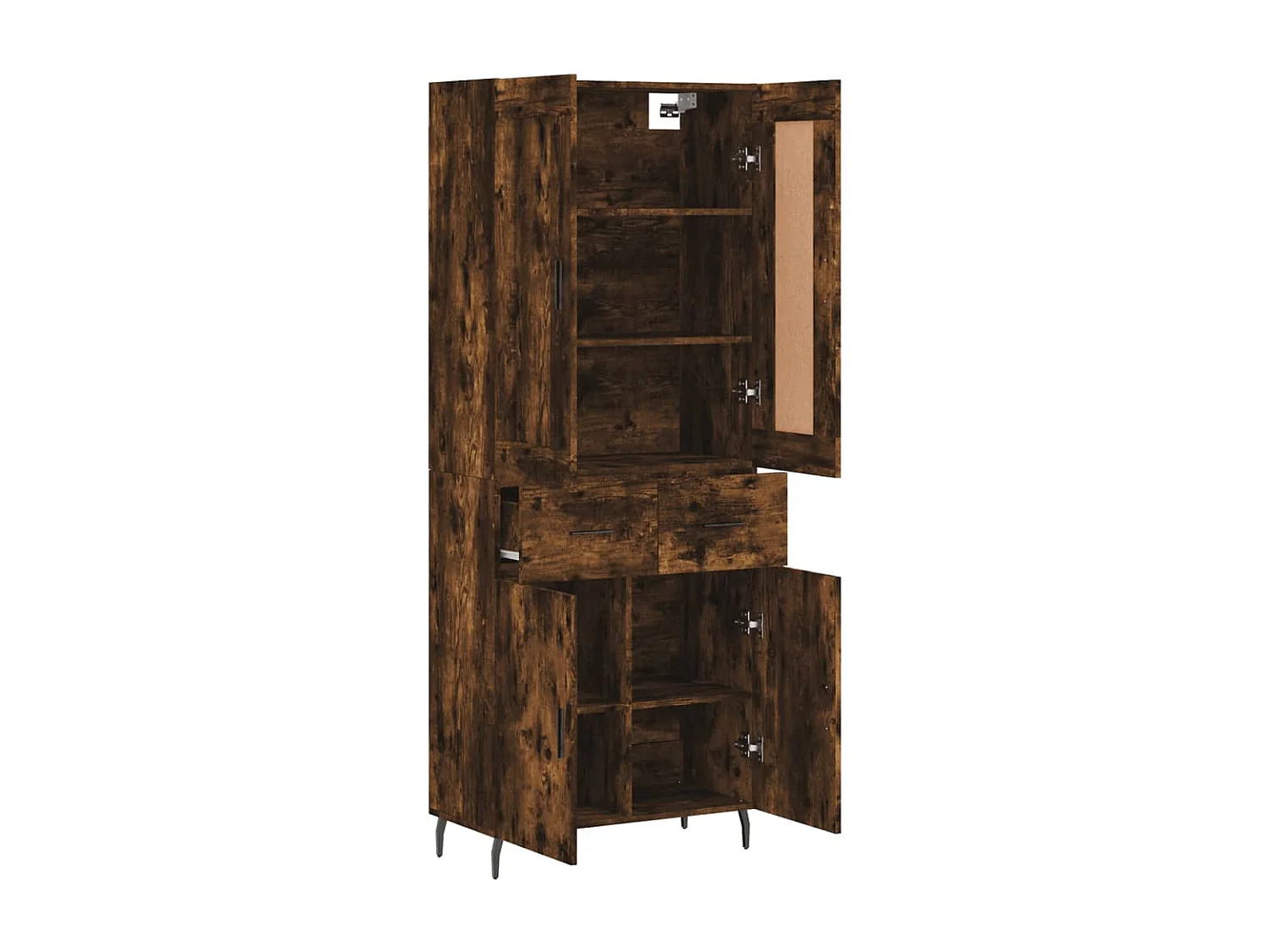 Credenza alta Rovere affumicato 69,5x34x180 cm MDF