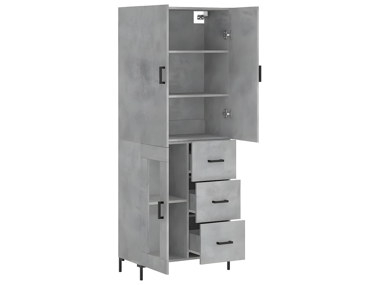 Credenza alta Grigio cemento 69,5x34x180 cm MDF
