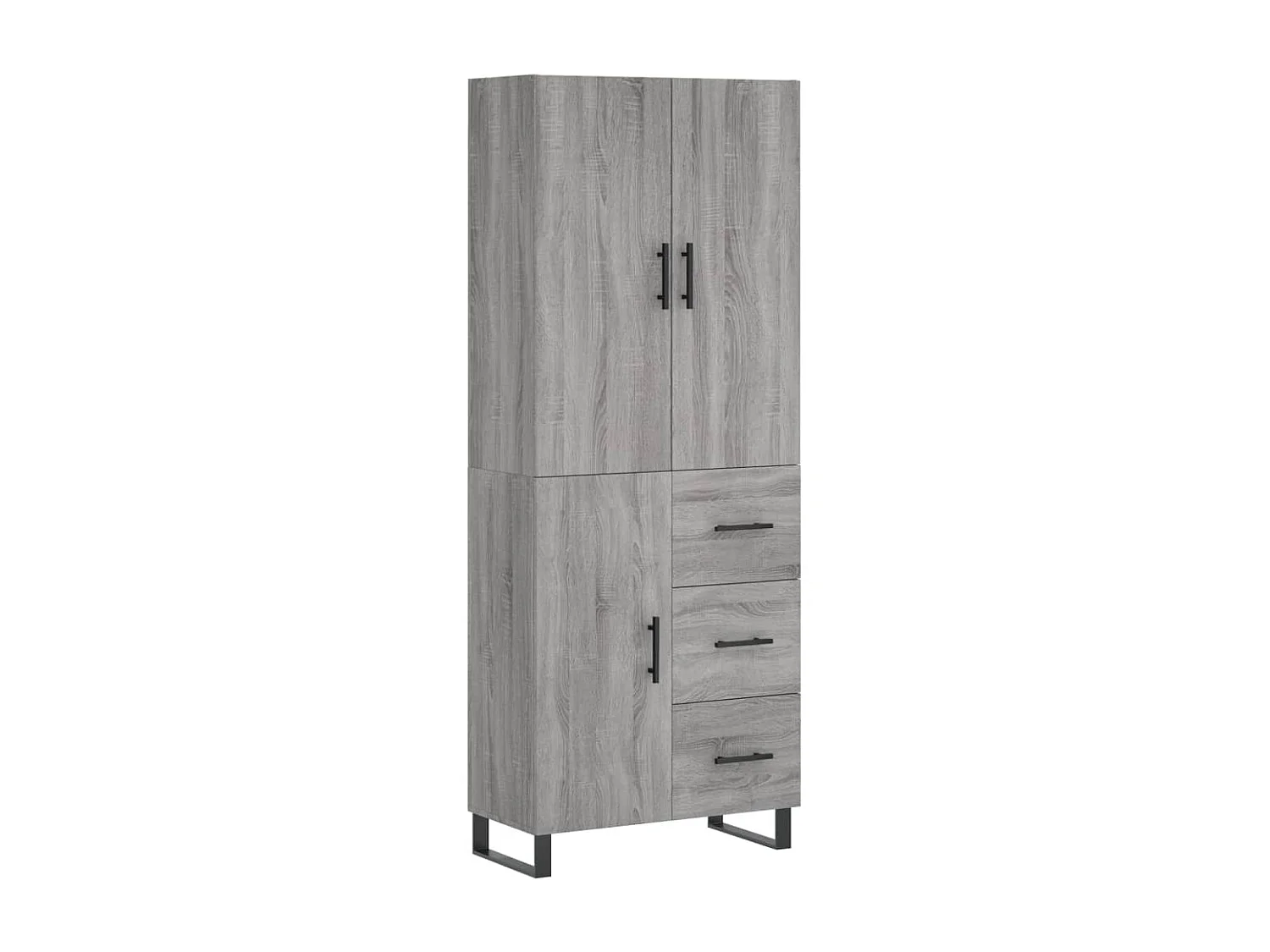 Sonoma hohes Sideboard grau 69,5x34x180 cm Holzwerkstoff