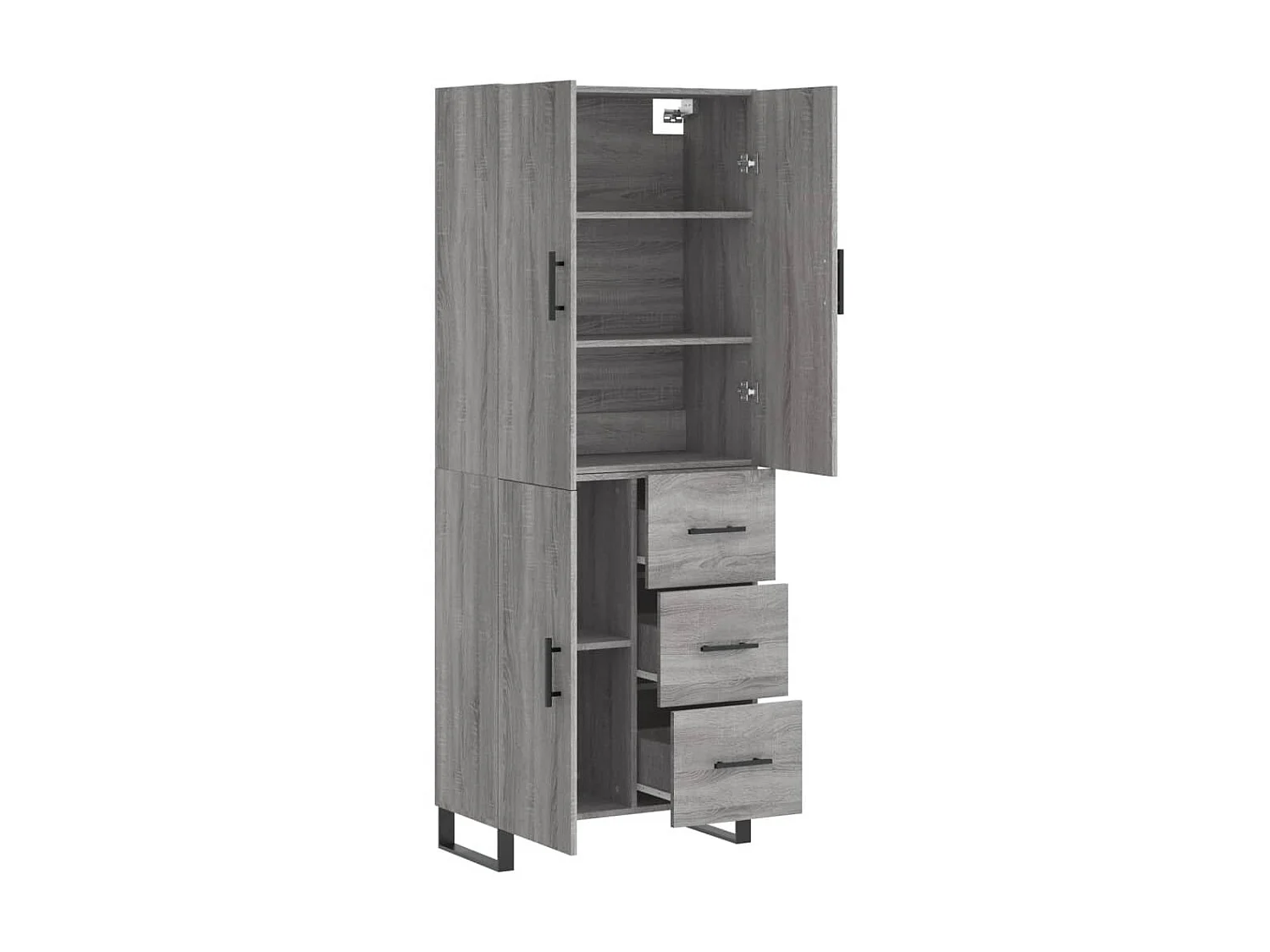 Sonoma hohes Sideboard grau 69,5x34x180 cm Holzwerkstoff