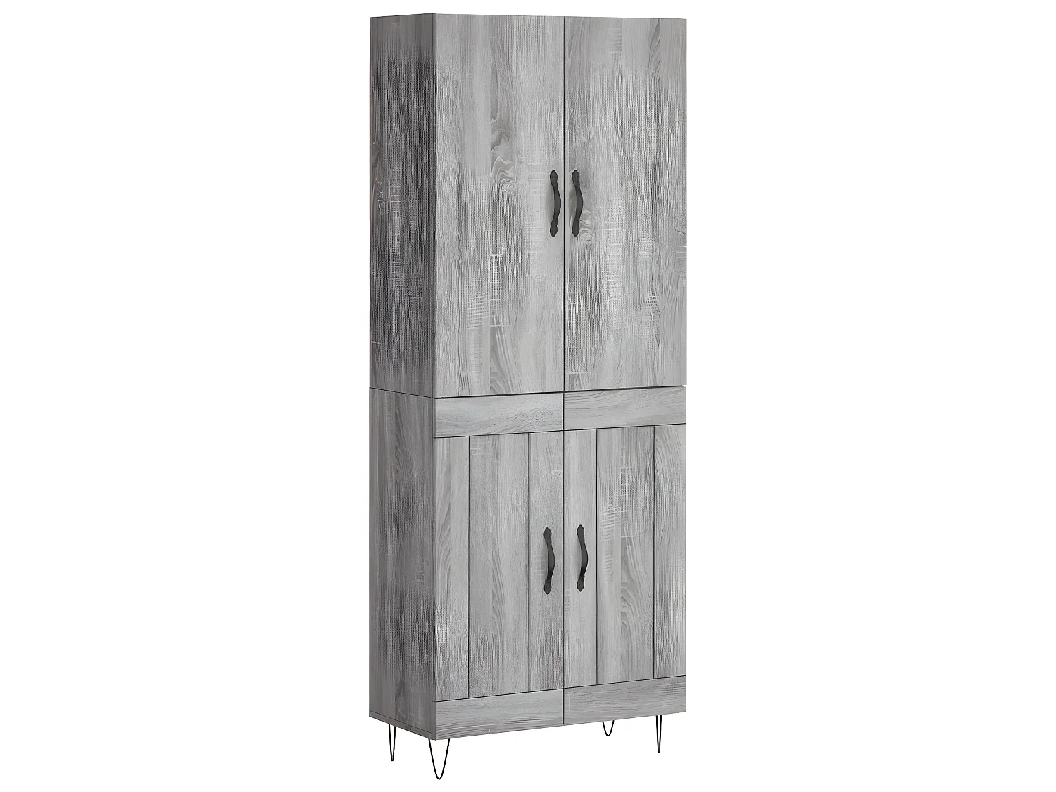 Aparador alto Sonoma gris 69,5x34x180 cm madera contrachapada