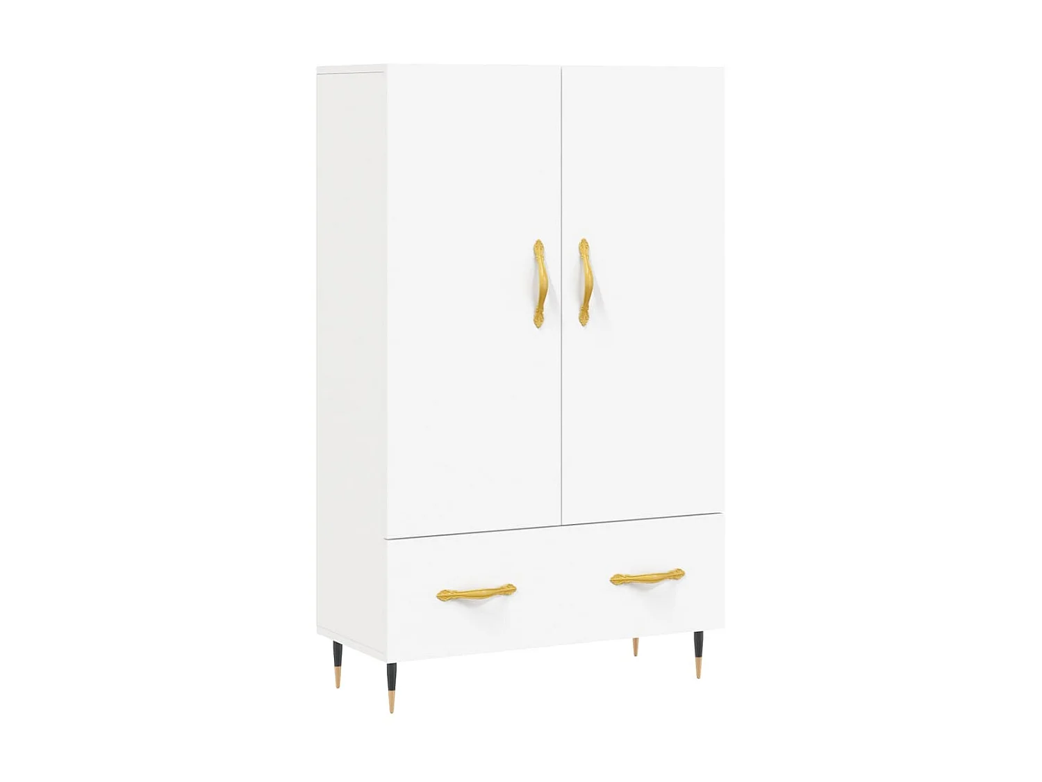 Weißes hohes Sideboard 69,5 x 31 x 115 cm, Holzwerkstoff