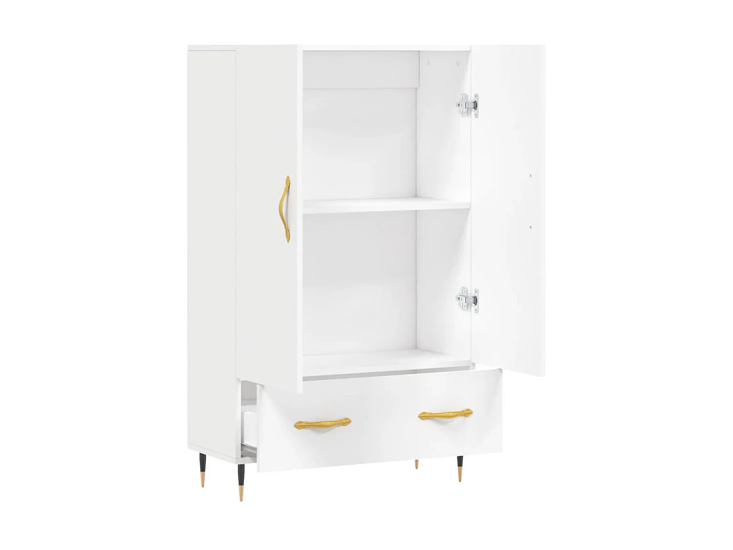 Weißes hohes Sideboard 69,5 x 31 x 115 cm, Holzwerkstoff