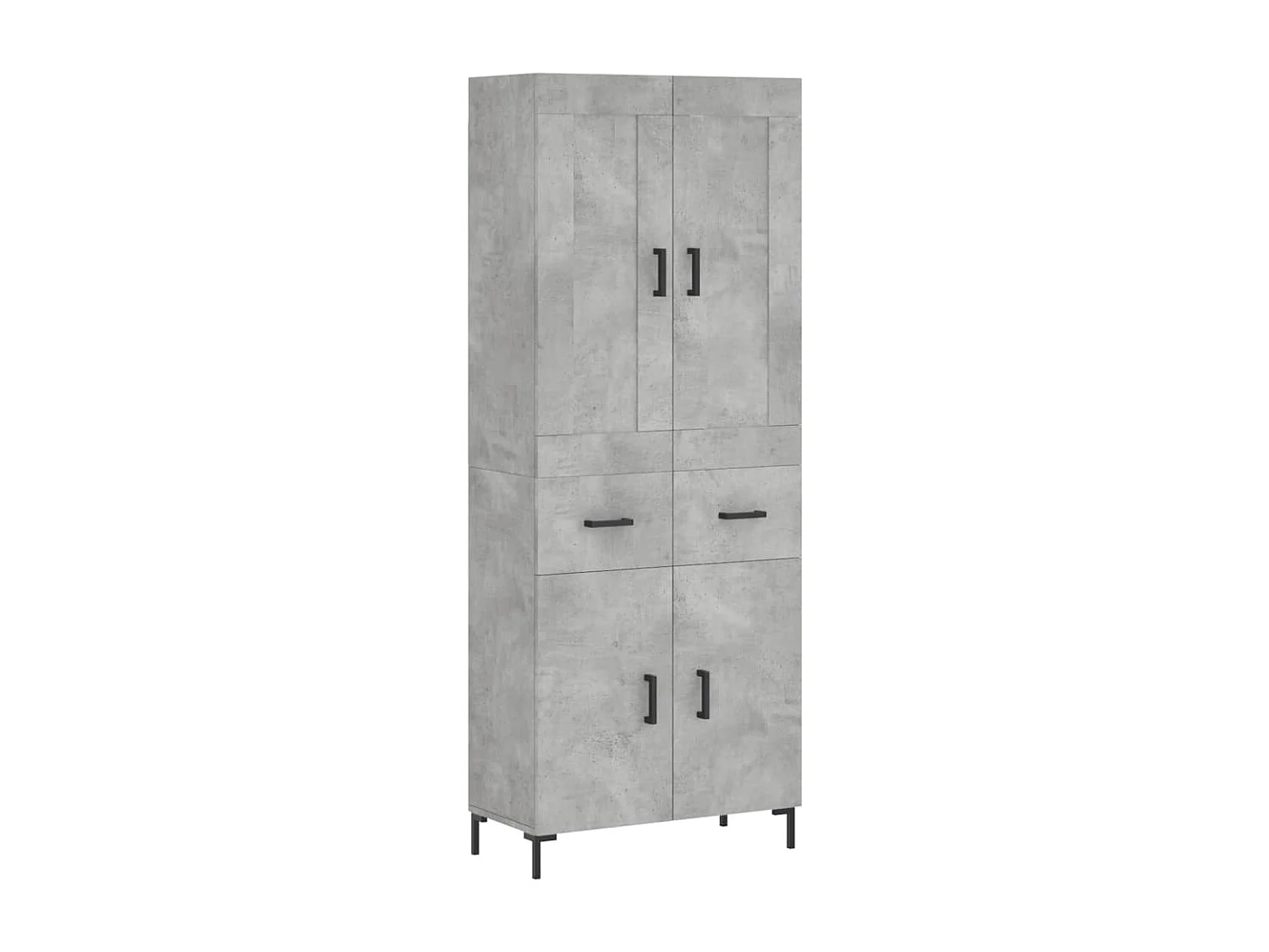 Aparador alto Gris hormigón 69,5x34x180 cm Madera contrachapada