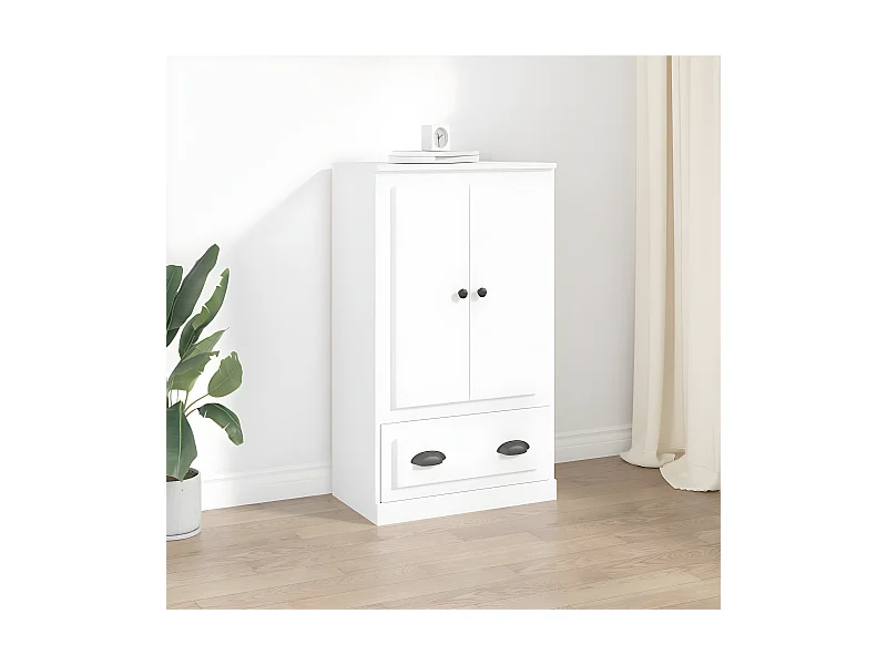 Credenza alta bianca 60x35,5x103,5 cm in derivati del legno