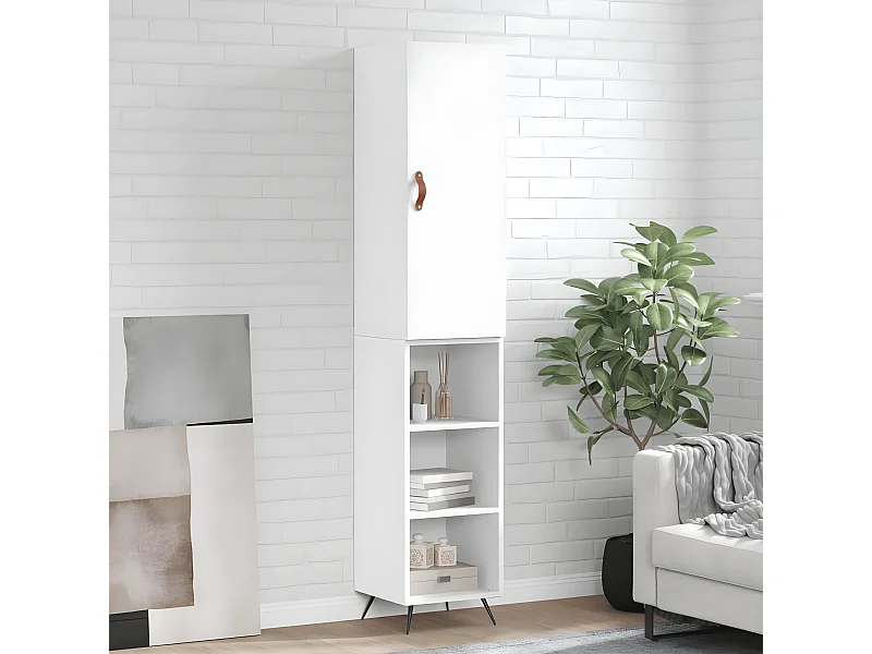 Aparador alto Blanco 34,5x34x180 cm Madera contrachapada