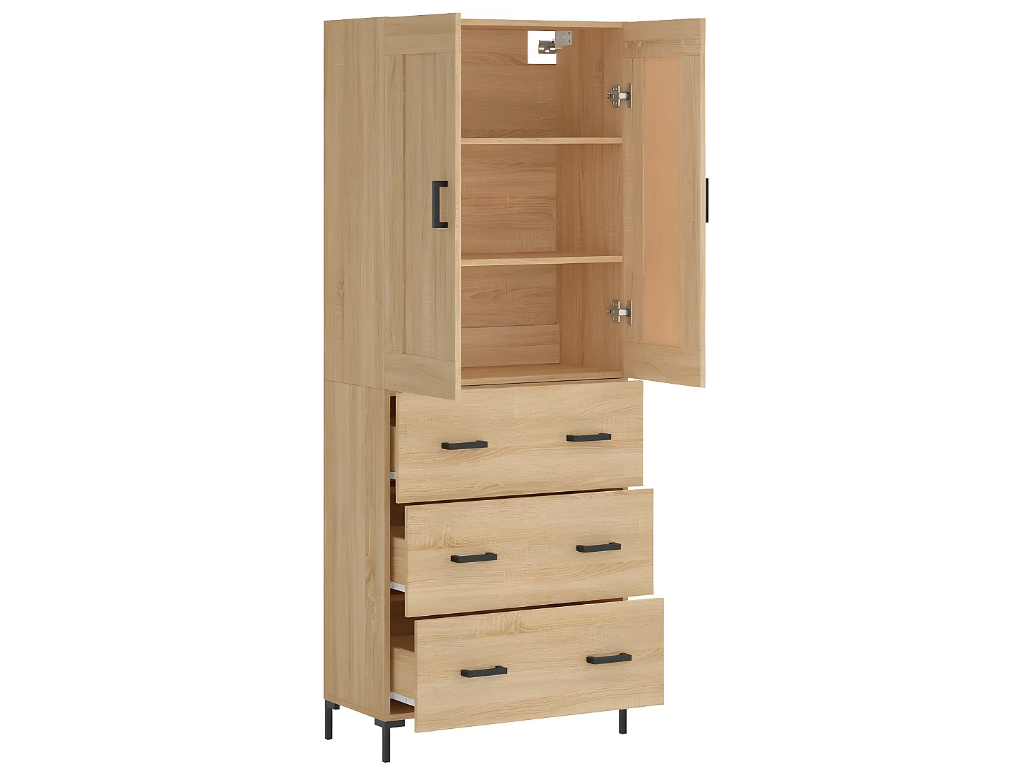 Credenza alta Rovere Sonoma 69,5x34x180 cm MDF