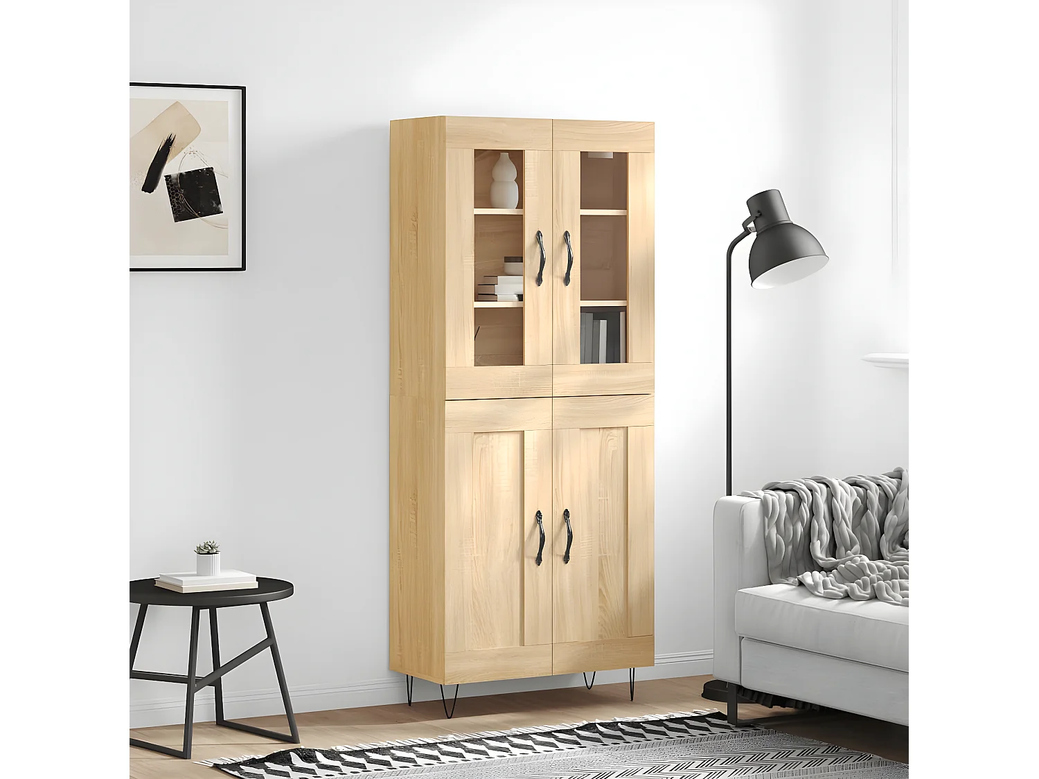 Credenza alta Rovere Sonoma 69,5x34x180 cm MDF