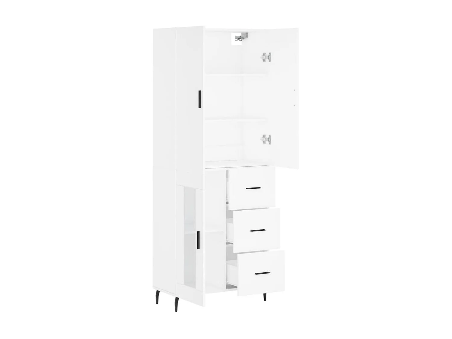 Credenza alta Bianca 69,5x34x180 cm MDF