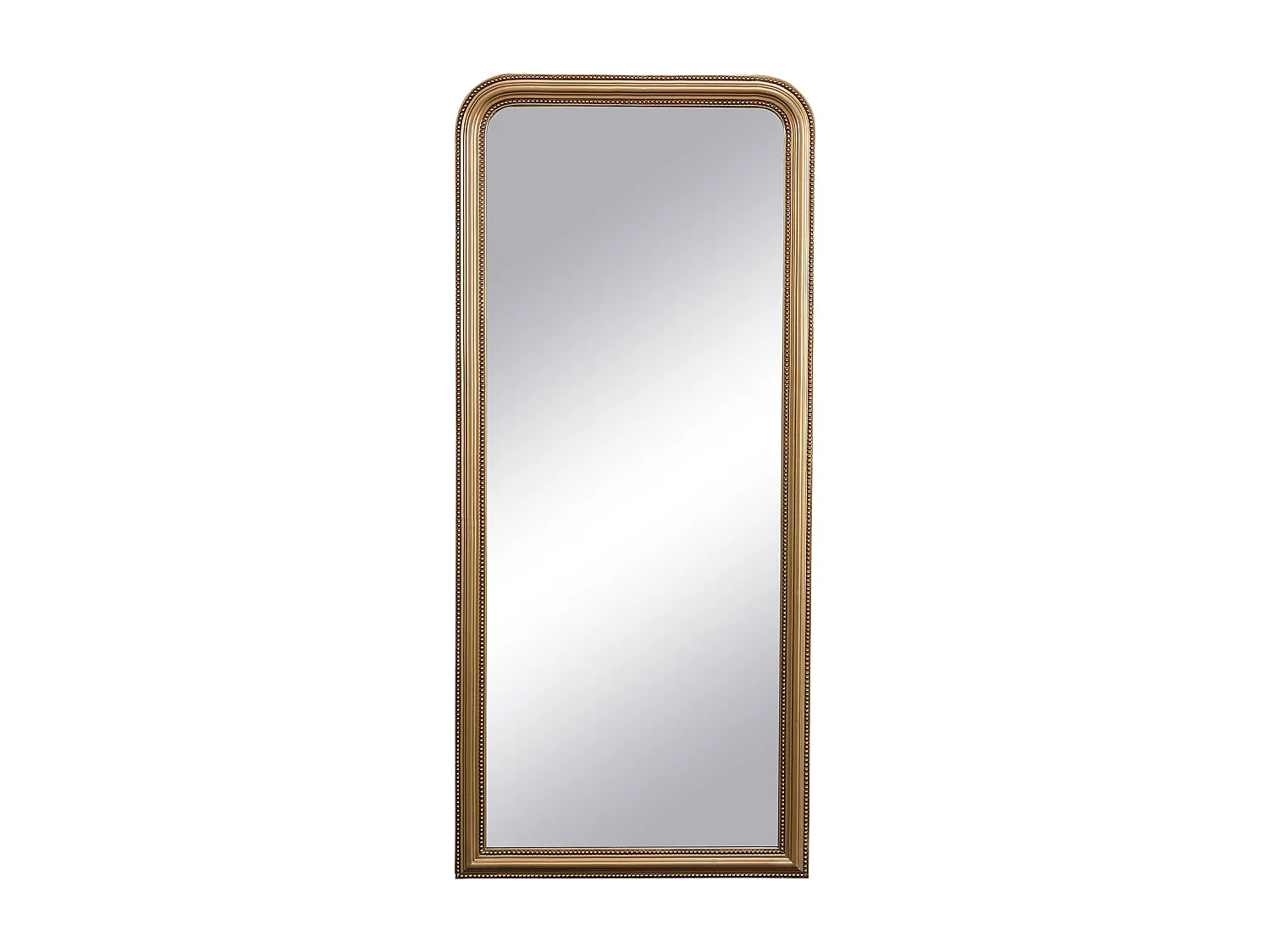 Grand miroir en bois de paulownia avec moulures - L. 80 x H. 180 cm - Doré effet laiton- HELOISE