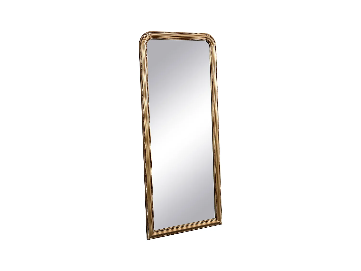 Spiegel im Vintage-Stil aus Paulownia-Holz - B 80 x H 180 cm - Goldfarben mit Messingoptik- HELOISE