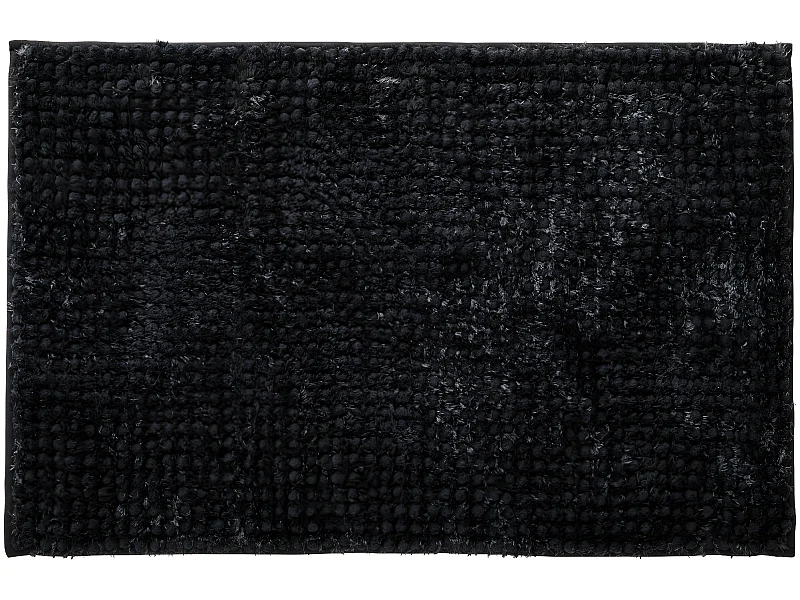 Tapis de bain en polyester uni carbone 50x80cm