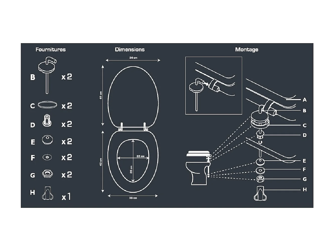 Abattant WC effet bois FJORDY