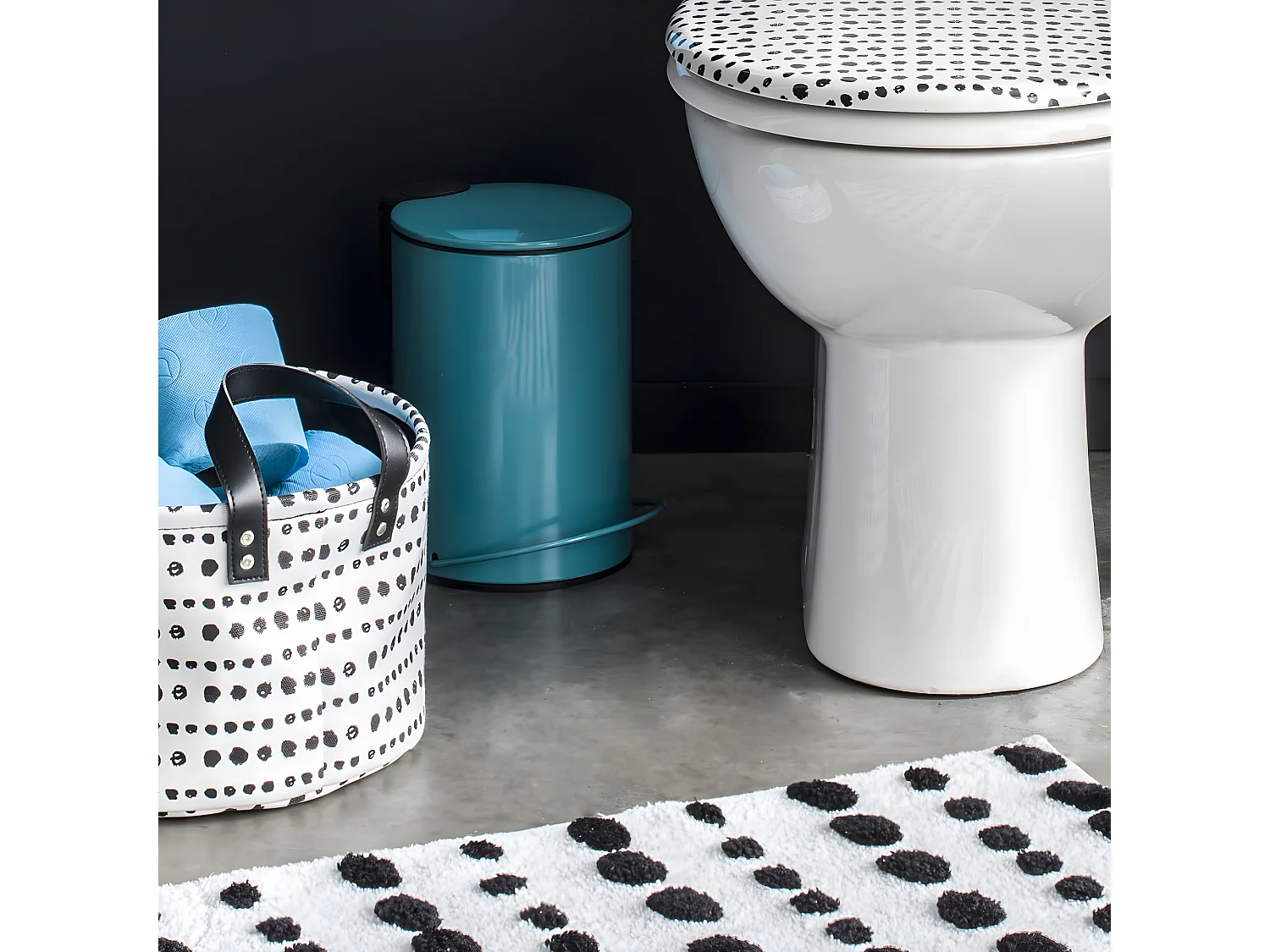 Poubelle salle de bain à pédale 3L en métal