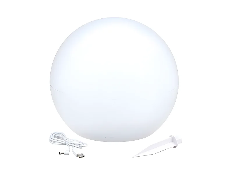 Boule lumineuse solaire SOLSTY Blanc Polyéthylène ∅30cm