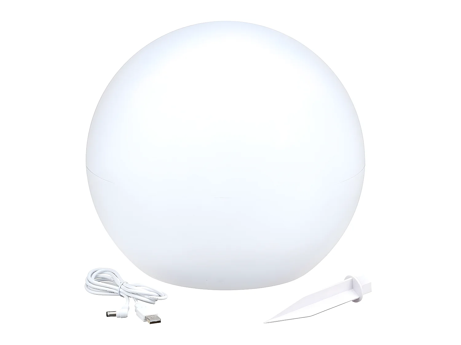 Boule lumineuse solaire SOLSTY Blanc Polyéthylène ∅30cm